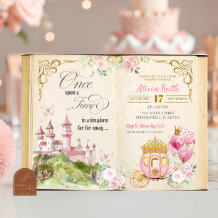 Invitation Fête de bébé princesse de conte de fées