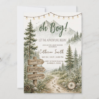Invitation Fête de bébé : Que l'aventure commence