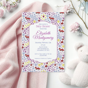 Invitation Fête de Bébé Renard Mignon Coloré et Fantaisiste