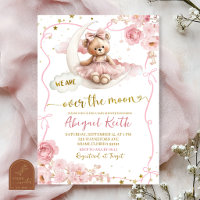 Fête de bébé Rose Bow Coquette au-delà de la lune