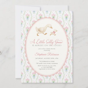 Invitation Fête de Bébé Rose Prépa Grandmilléniale Canard Fou