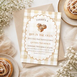 Invitation Fête de bébé Roulé à la cannelle Bun in the Oven