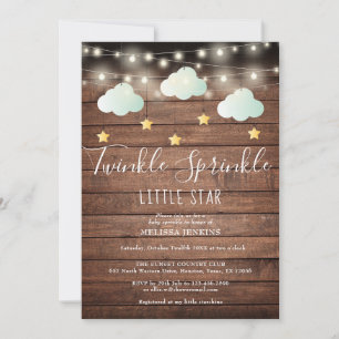 Invitation Fête de bébé Rustique Scintillement Paillettes Pet