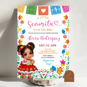 Invitation Fête de bébé Senorita mexicaine Talavera colorée