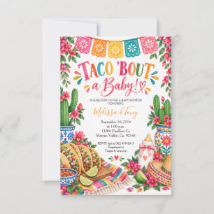 Invitation Fête de bébé sur le thème des tacos mexicains colo
