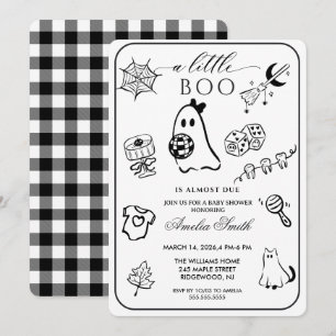 Invitation Fête de bébé sur le thème d'Halloween dessinée à l