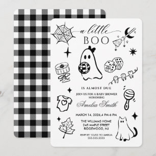 Invitation Fête de bébé sur le thème d'Halloween dessinée à l