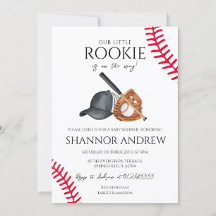 Invitation Fête de bébé sur le thème du baseball Little Slugg