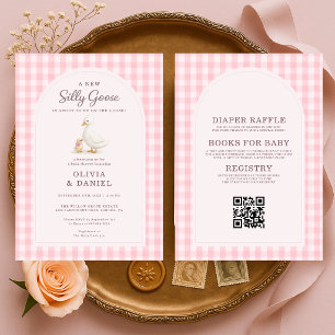 Invitation Fête de bébé thème Canard Rose pour couples Tout e