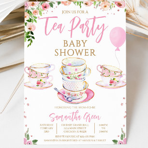 Invitation Fête de bébé thème jardin de fille