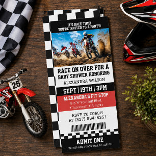 Invitation Fête de Bébé Ticket de Parti de Moto Cross pour En