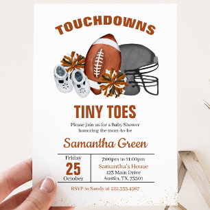 Invitation Fête de bébé Touchdowns and Tiny Toes