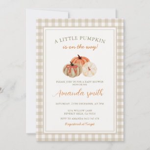 Invitation Fête de Bébé : Un Petit Citrouille Moderne Est En