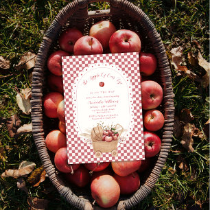 Invitation Fête de bébé Vichy Rouge Bohème Pomme De Nos Yeux