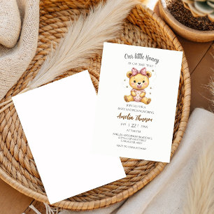 Invitation Fête de bébé Winnie l'ourson Little Hunny