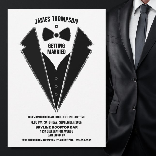 Invitation Fête de Black Silver Tuxedo (Créateur téléchargé)