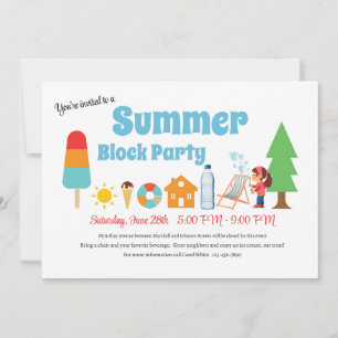 Invitation Fête de blocs d'été