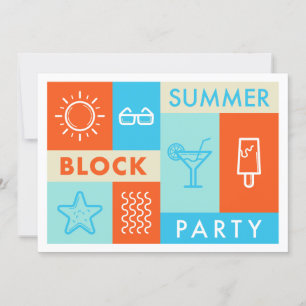 Invitation Fête de blocs d'été