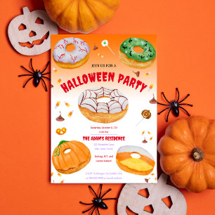 Invitation Fête de bonbons Halloween délicieux en aquarelle 