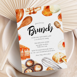 Invitation Fête de Brunch à l'aquarelle moderne