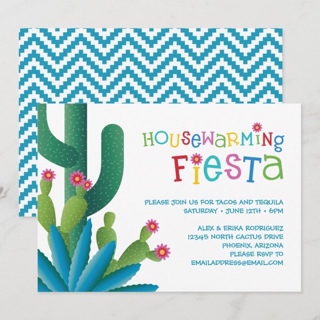 Invitation Fête de Cactus House (Devant / Derrière)