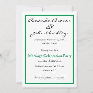 Invitation Fête de célébration de mariage après mariage - ver