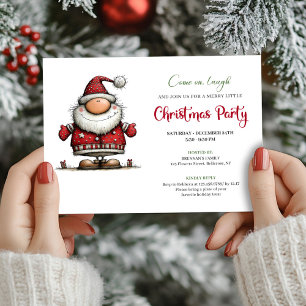 Invitation Fête de célébration de Noël avec Père Noël drôle m