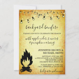 Invitation Fête de célébration de saison de feu de camp dans