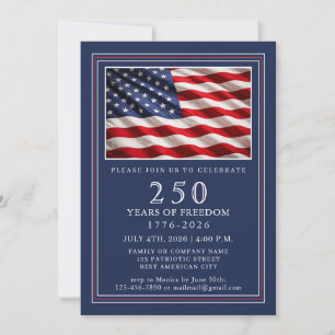 Invitation Fête de célébration du 250e anniversaire patriotiq