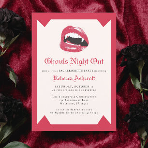 Invitation Fête de célibataire gothique Halloween Fang de vam