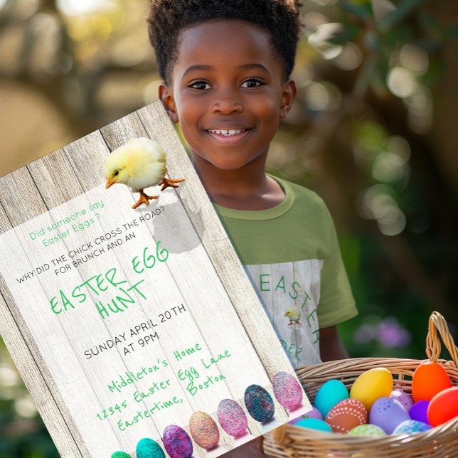 Invitation Fête de chasse aux oeufs de Pâques Colorant poussi (Créateur téléchargé)