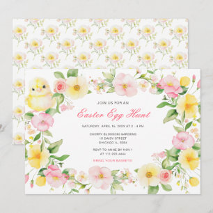 Invitation Fête de chasse aux oeufs de Pâques du printemps