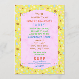 Invitation Fête de Chasse aux Oeufs de Pâques Élégante Retro