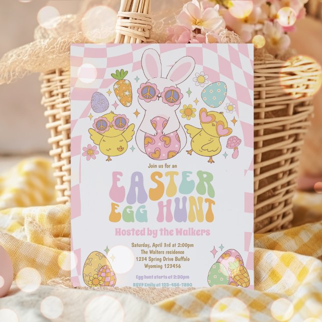 Invitation Fête de chasse aux oeufs de Pâques Fête de chasse  (Créateur téléchargé)