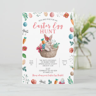 Invitation Fête de chasse aux oeufs de Pâques, Rabbit de Pâqu