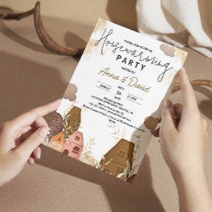 Invitation Fête de chauffe-mains rustique