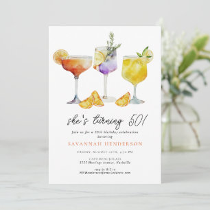 Invitation Fête de cocktail amusante pour 50 ans