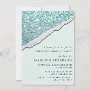 Invitation Fête de cocktail de Noël élégante  Glamour Paillet