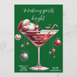 Invitation Fête de Cocktail de Noël festive