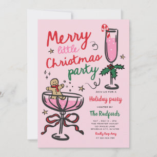 Invitation Fête de Cocktail de Noël Petite et Joyeuse