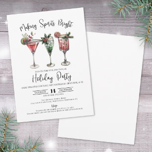 Invitation Fête de Cocktail de Noël pour Éclairer les Esprits