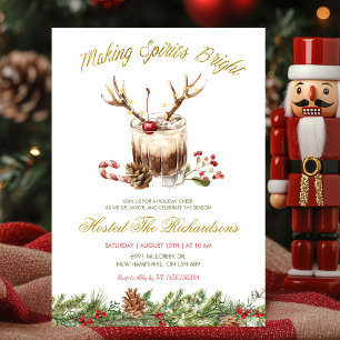 Invitation Fête de cocktail de Noël pour égayer les esprits