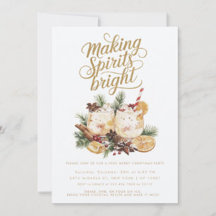 Invitation Fête de cocktail de Noël pour illuminer les esprit