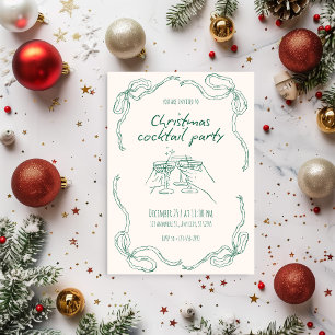 Invitation Fête de cocktail de Noël vintage