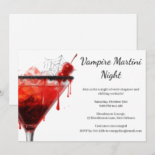 Invitation Fête de cocktail d'Halloween Martini Vampire