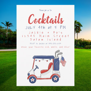 Invitation Fête de cocktail du 14 juillet / Golf Cart patriot
