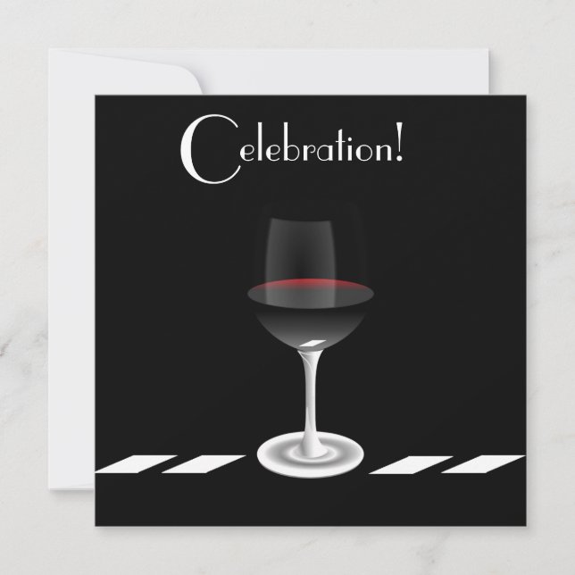 Invitation Fête de Cocktail en noir et blanc (Devant)
