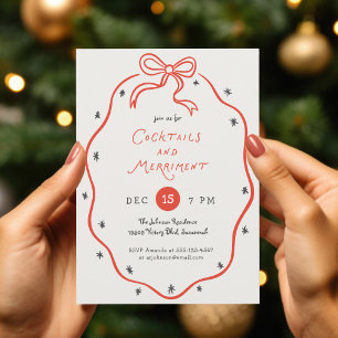 Invitation Fête de cocktail festive avec des gribouillages de