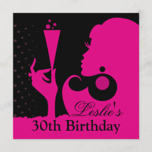 Invitation Fête de cocktail pour 30 ans rose