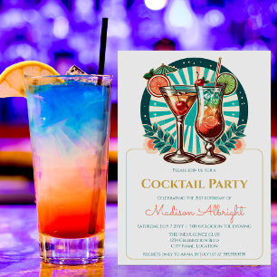 Invitation Fête de Cocktail Rétro